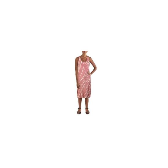 VELVET Womens Pink Satin Printed Sleeveless Scoop Neck Midi Shift Dress Size: S - Picture 1 of 1